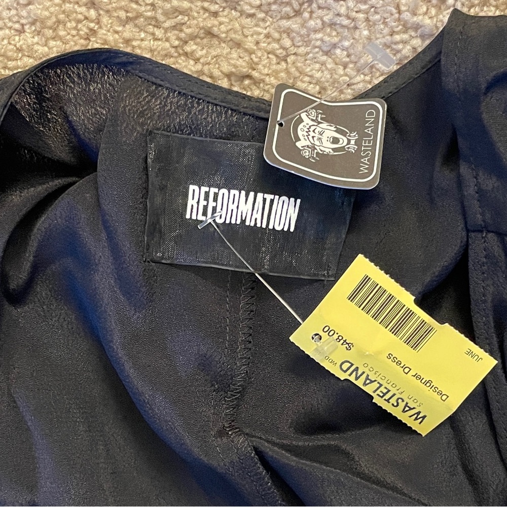Reformation black wrap dress, size medium